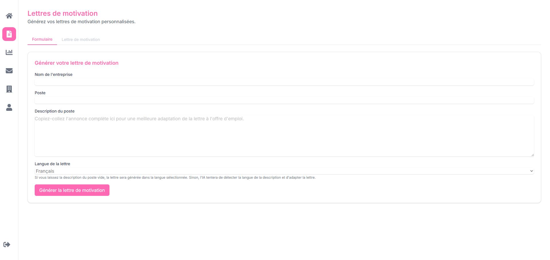 Lettre de Motivation par IA